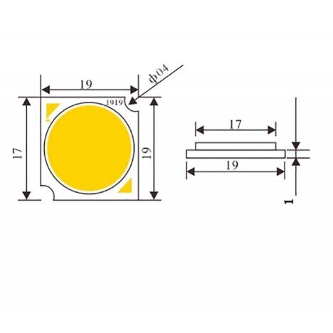 LED COB 19MM , PUTERE 15W